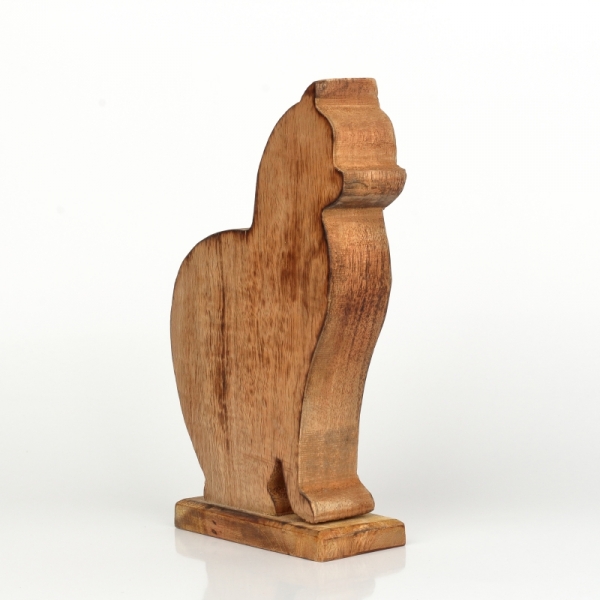 Bytová dekorácie mačka drevo 21cm