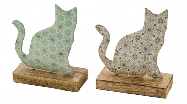 Bytová dekorácie mačka hnedá 15,8x17,9x4cm