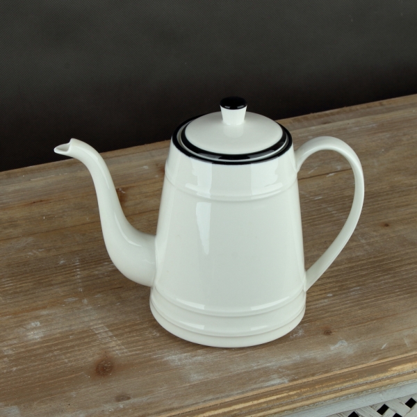 Čajová kanvica porcelánová biela 1l