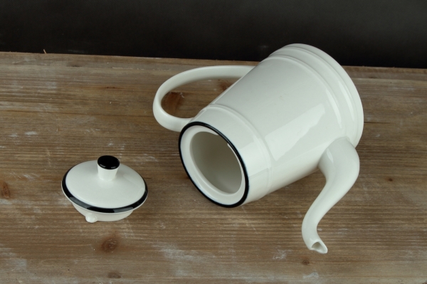 Čajová kanvica porcelánová biela 1l