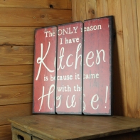 Ceduľa drevená Kitchen House 40x40cm