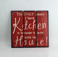 Ceduľa drevená Kitchen House 40x40cm