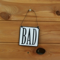 Ceduľa na dvere kúpeľne BAD 7,7x7,7cm