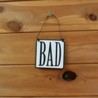 Ceduľa na dvere kúpeľne BAD 7,7x7,7cm