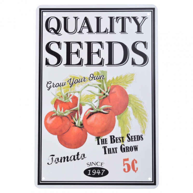 Ceduľa plechová semienka paradajok 20,2 x 0,1 x 30,1 cm