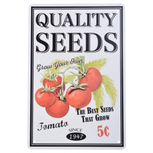 Ceduľa plechová semienka paradajok 20,2 x 0,1 x 30,1 cm