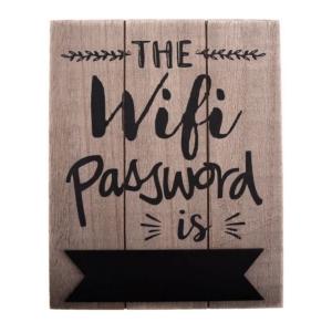 Ceduľa WiFi heslo 16 x 0,5 x 20 cm drevená