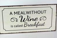 Ceduľa Wine breakfast 40x20cm