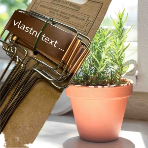 Ceduľka medená zapichovacia 6,4 x 15,5 x 0,2 cm set 6 kusov