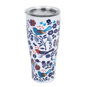 Cestovný hrnček nerezový s vtáčikmi