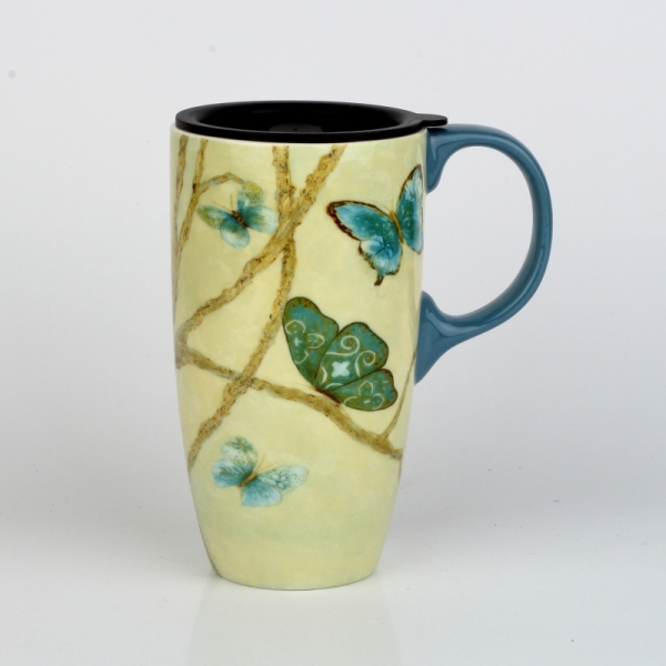 Cestovný hrnček s viečkom Motýle 500ml