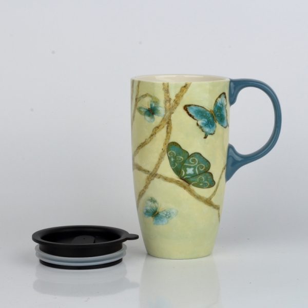 Cestovný hrnček s viečkom Motýle 500ml