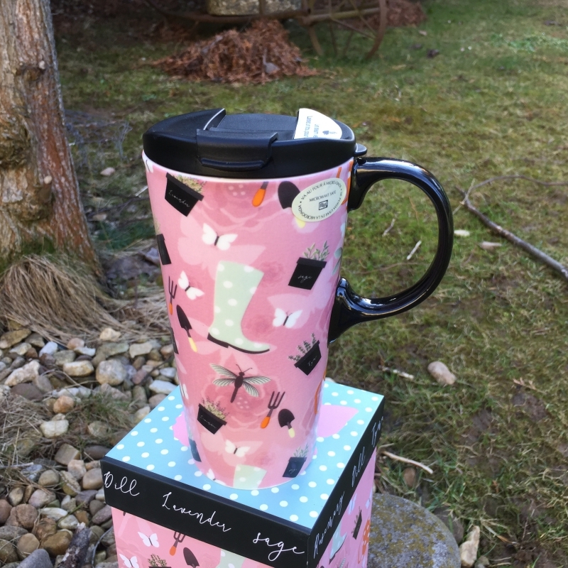 Cestovný hrnček s viečkom Ružová 0,5l