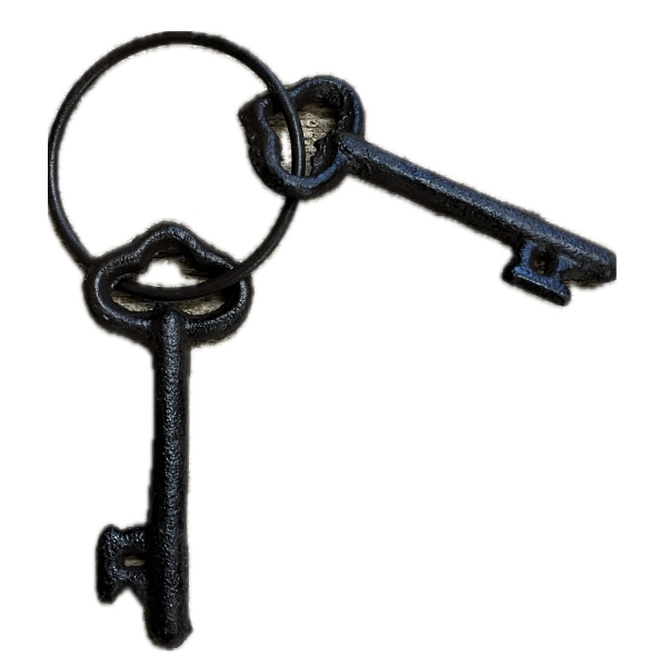 Chalupárska dekorácie - zámok s kľúčmi 15cm