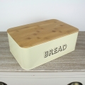 Chlebník s nápisom BREAD krémový 32,5x21x12cm