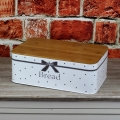  Chlebník s bodkami a bambusovým vekom 32,5x21cm