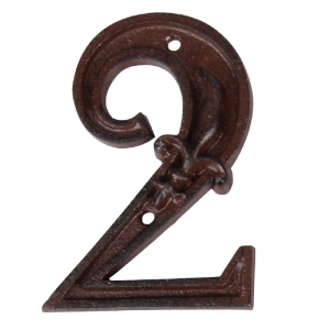 Číslo popisné na dom 2 liatina 7,9x1,3x11,2 cm