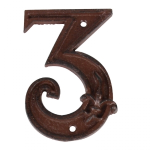 Číslo popisné na dom 3 liatina 8,0x1,2x11,6 cm
