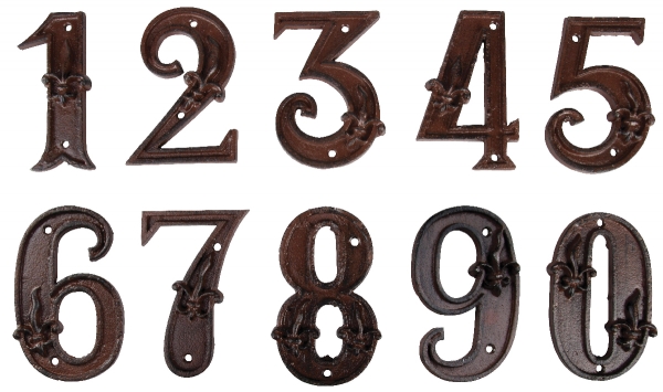 Číslo popisné na dom 5 liatina 8,1x1,1x11,6 cm