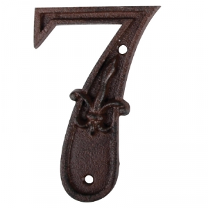 Číslo popisné na dom 7 liatina 7,7x1,1x11,8 cm