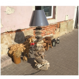 Cylinder plus noha stojacej lampy 100cm z náplavového dreva