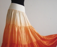 Dámska sukňa hodvábna Marhuľová L-XL