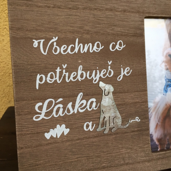 Darček pre psíčkarov fotorámik 24x18x1cm