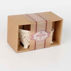 Darčeková sada mydelnička a pánske mydlo 200g Purpur