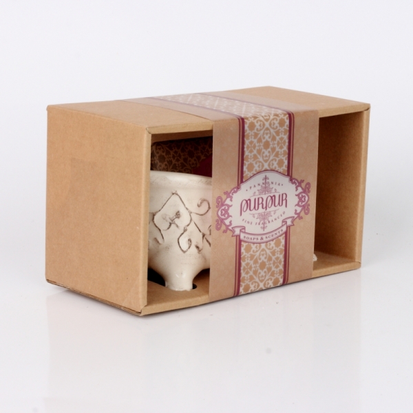 Darčeková sada mydelnička a pánske mydlo 200g Purpur