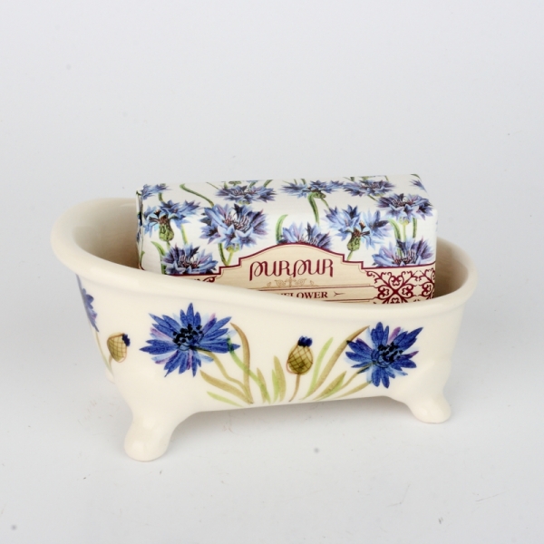 Darčeková sada mydelnička + mydlo nevädza 13x7cm / 200g