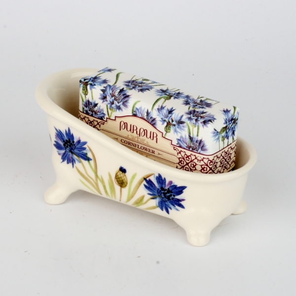 Darčeková sada mydelnička + mydlo nevädza 13x7cm / 200g