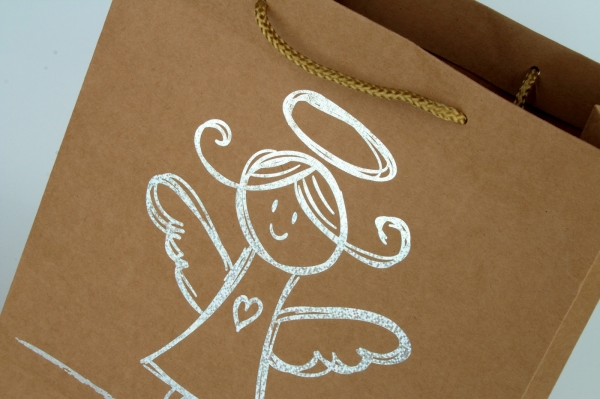 Darčeková taška Veselé Vianoce hnedá M