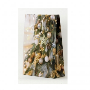 Darčeková vianočný taška zlatý stromček 25x8,5x34,5cm