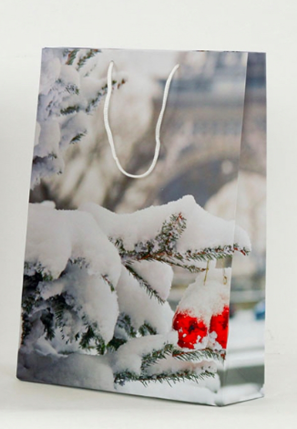 Darčeková vianočný taška zlatý stromček 25x8,5x34,5cm