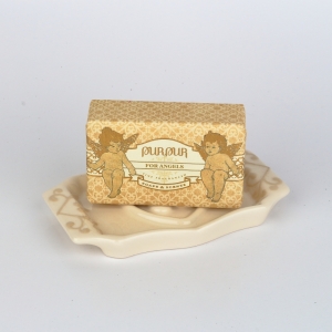 Darčekové balenie mydelnička s mydlom For Angels Purpur 190g