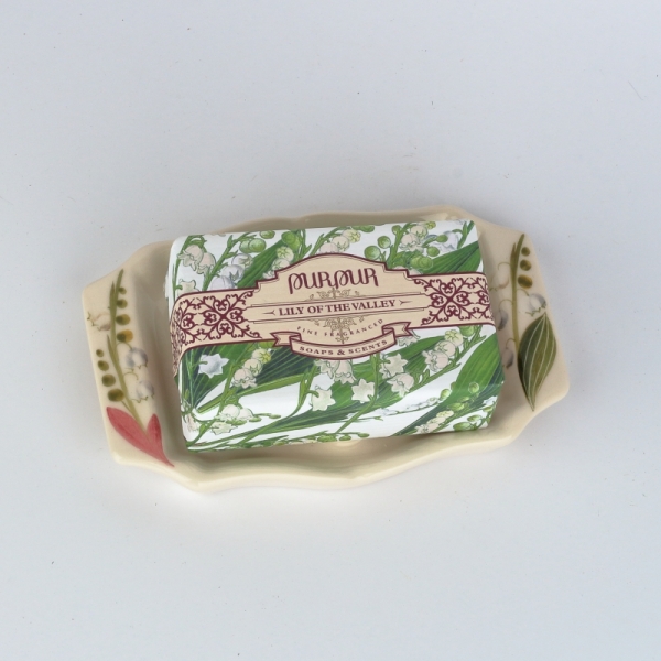 Darčekové balenie mydelnička s mydlom konvalinka Purpur 190g