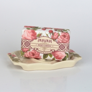 Darčekové balenie mydelnička s mydlom ruže Purpur 190g