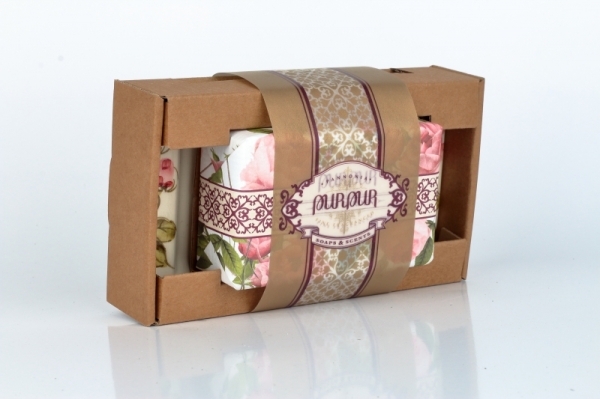 Darčekové balenie mydelnička s mydlom ruže Purpur 190g