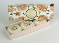 Darčekové talianskej mydlo ružové kvety 3x100g