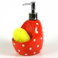 Dávkovač mydla červený puntík - prostriedok na riad