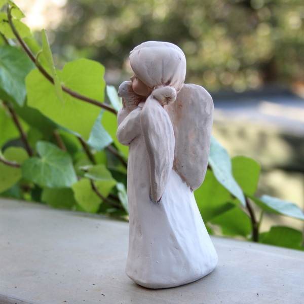 Dekorácia anjel s vtáčikom 15cm