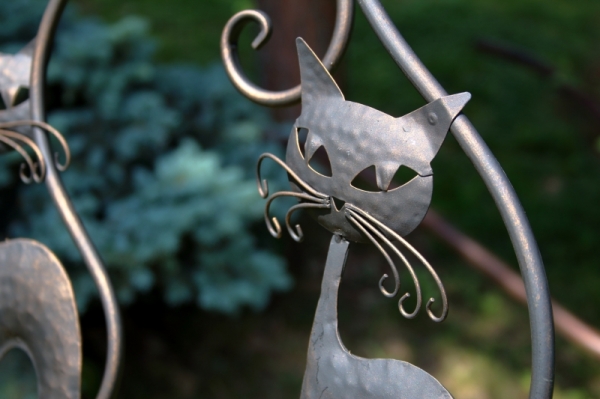 Dekorácia čierna mačka kovová 65cm