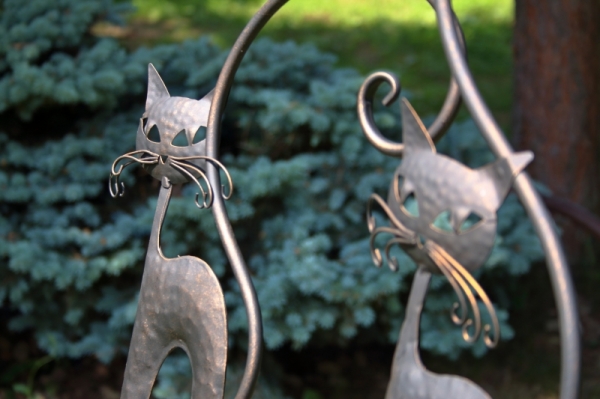 Dekorácia čierna mačka kovová 65cm