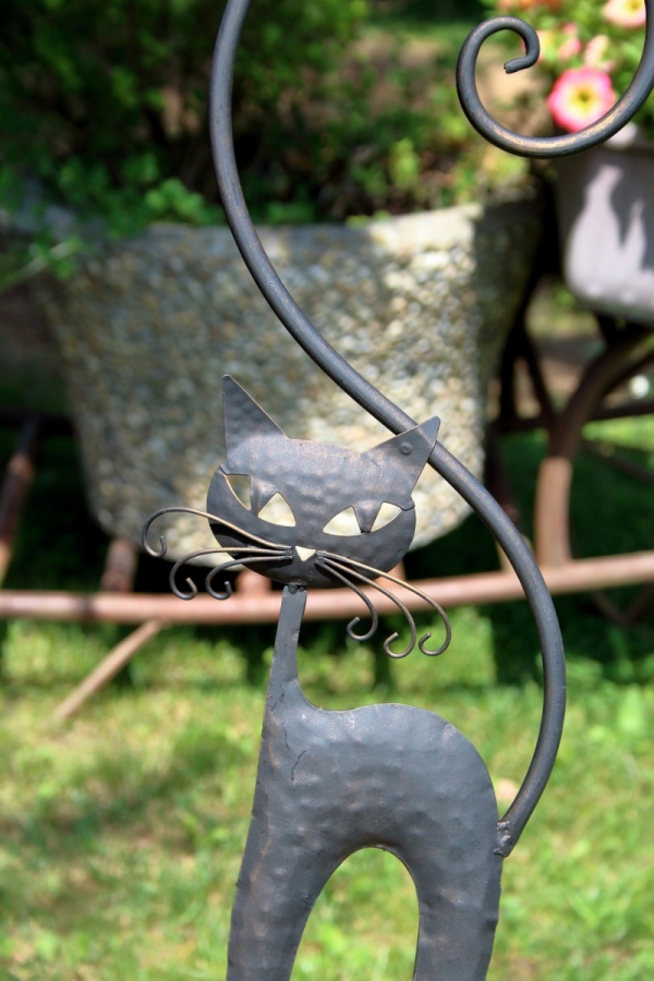 Dekorácia čierna mačka kovová 65cm
