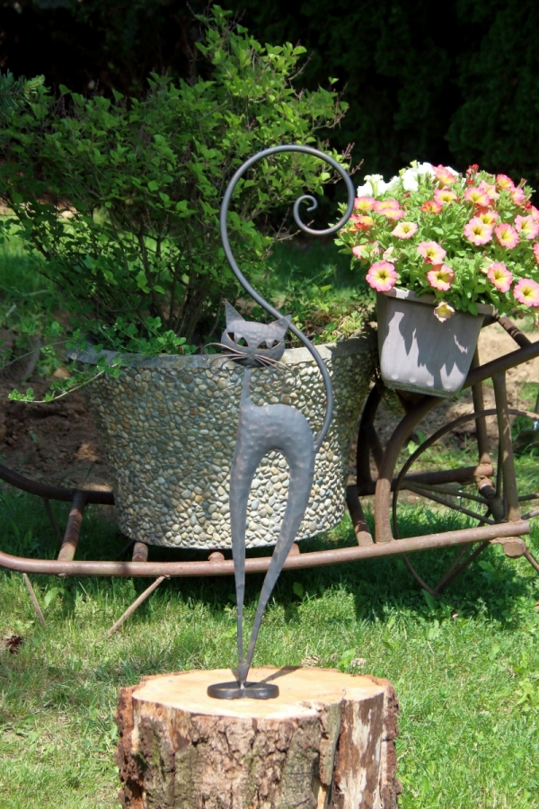 Dekorácia čierna mačka kovová 65cm