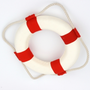 Dekorácia červený záchranný kruh / koleso 20cm