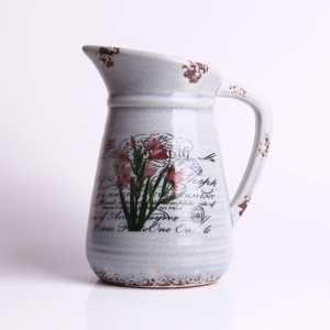 Dekorácie do bytu - džbán modrý 20x16cm