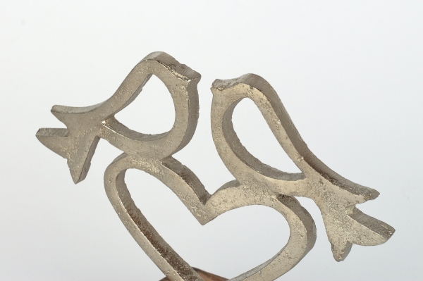 Dekorácia do bytu vtáčiky na srdci 14cm