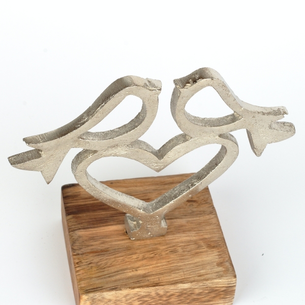 Dekorácia do bytu vtáčiky na srdci 14cm