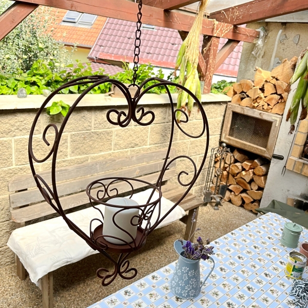 Dekorácia do bytu srdca na kvetinu 40cm